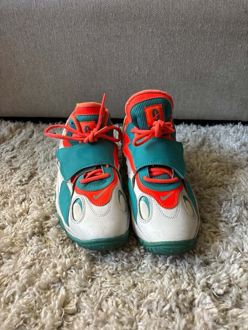 Nike Air Speed Turf Dolphins White Teal Orange